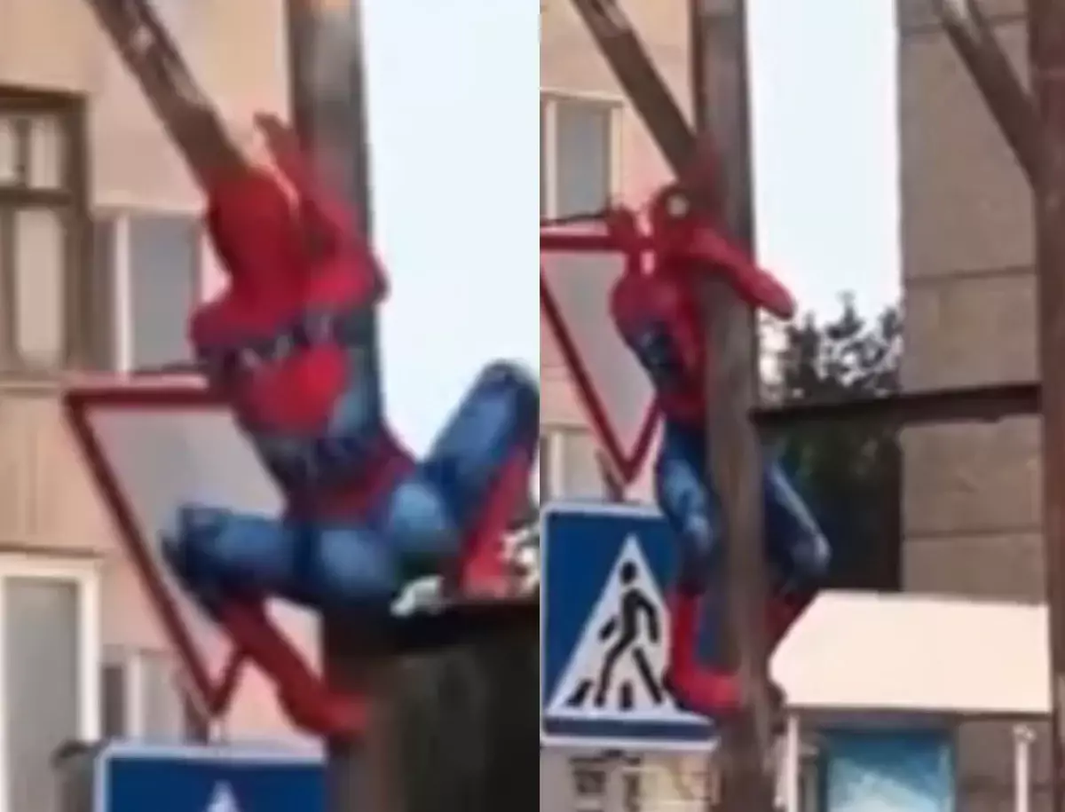 «Человека-паука» сняли на видео на улицах Семея