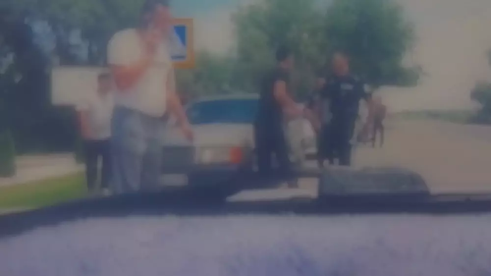 Казахстанец нанес удар полицейскому: видео