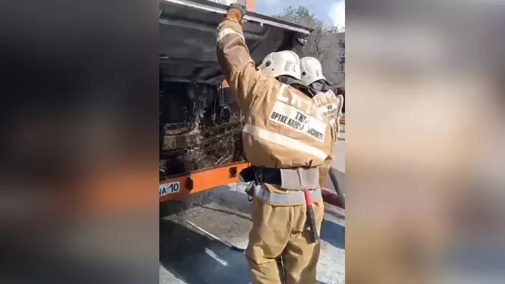 Пассажирский автобус горел в Рудном