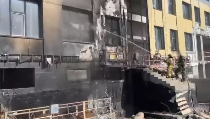 Строящаяся школа загорелась в Астане