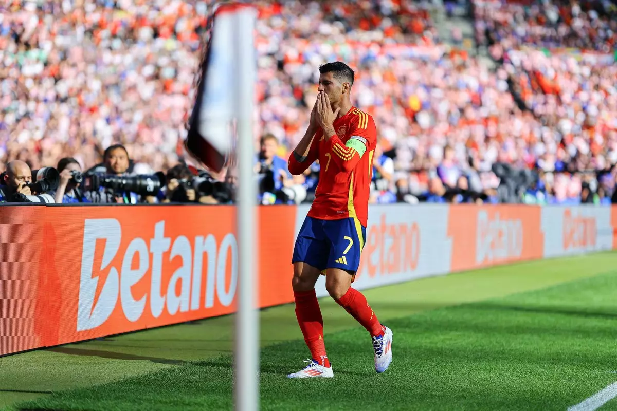 Мората вышел на чистое четвертое место в списке лучших бомбардиров сборной Испании