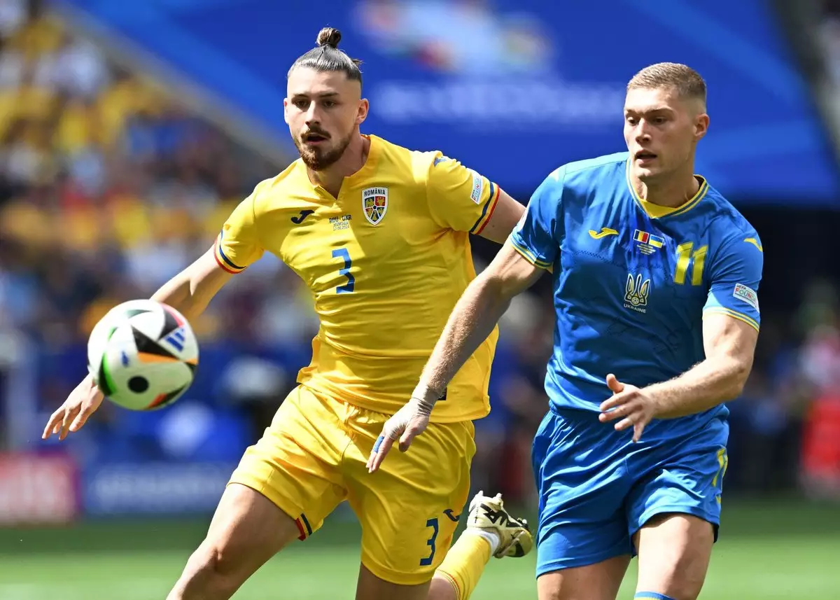 Румыния вышла вперед в матче Евро-2024 против Украины