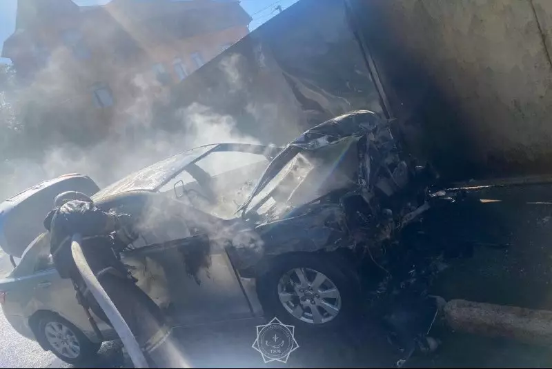 Автопожар произошел в Павлодаре