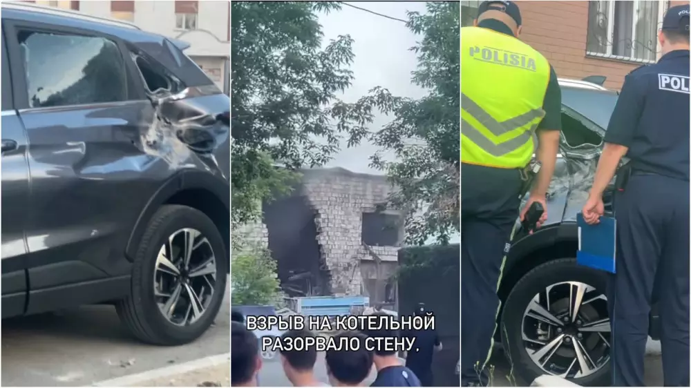 Хлопок газа разрушил стену котельной в Павлодаре: обломки залетели во двор