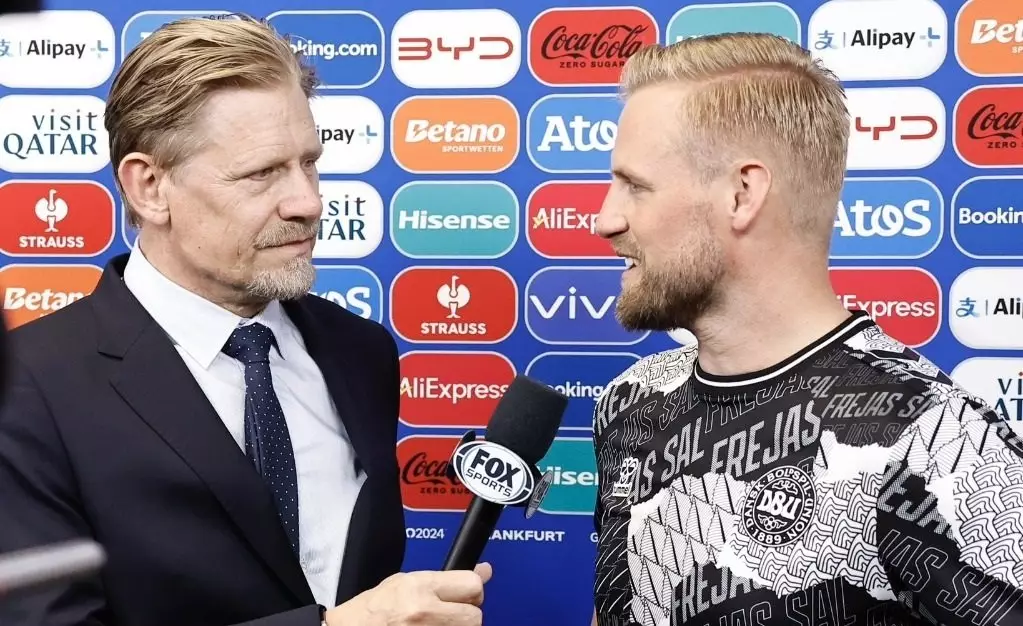 Шмейхель-старший взял интервью у Шмейхеля-младшего после матча сборной Дании на Евро-2024