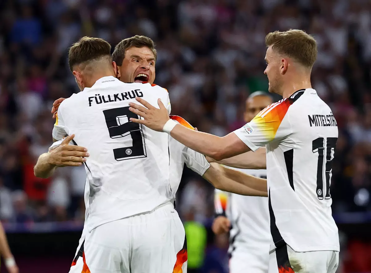 Сборная Германии сыграла вничью со Швейцарией на Евро-2024 и финишировала на первом месте в группе