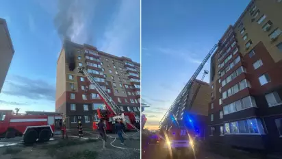В Уральске загорелась многоэтажка