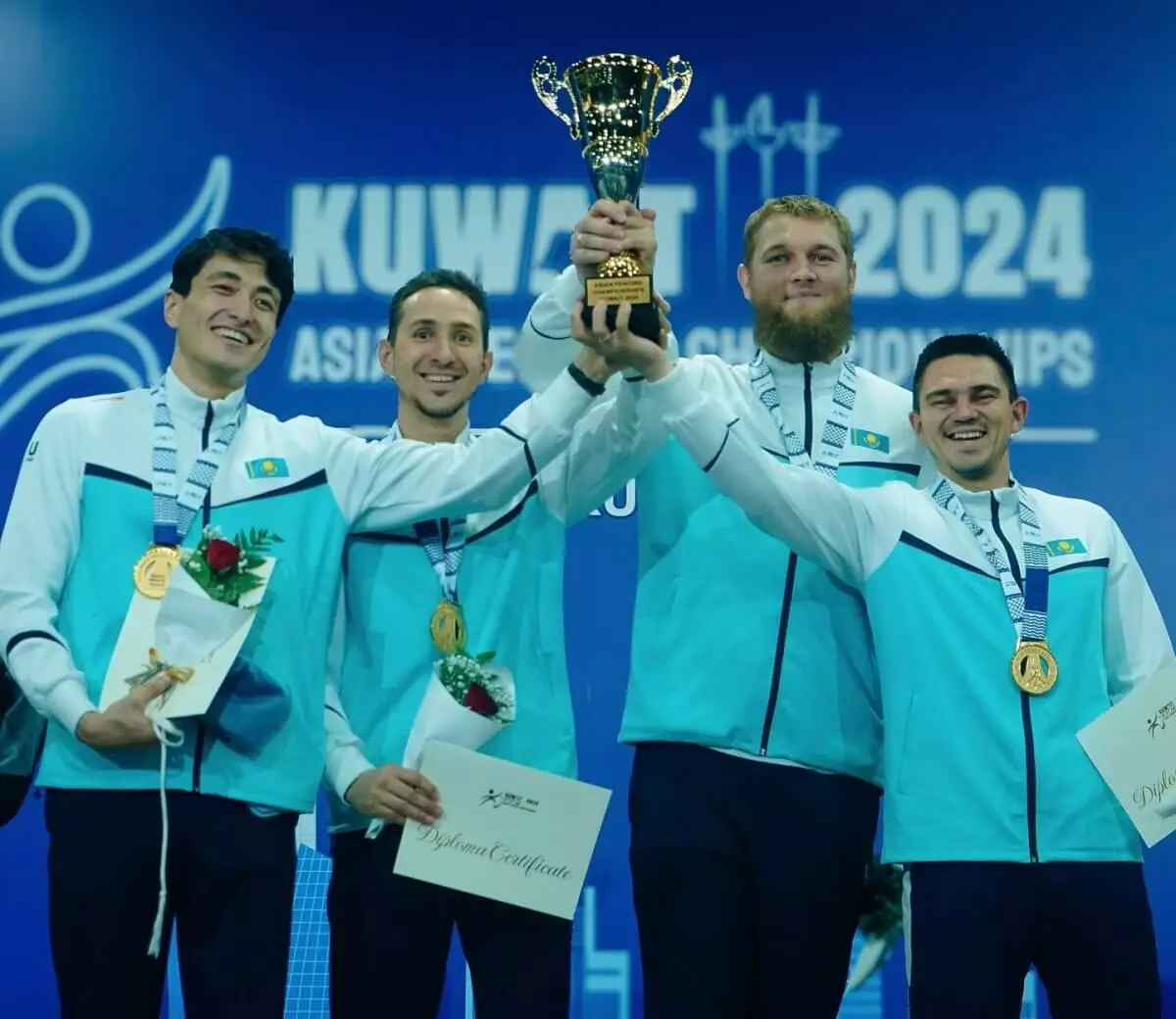Казахстанские шпажисты одолела действующих олимпийских чемпионов и стали чемпионами Азии