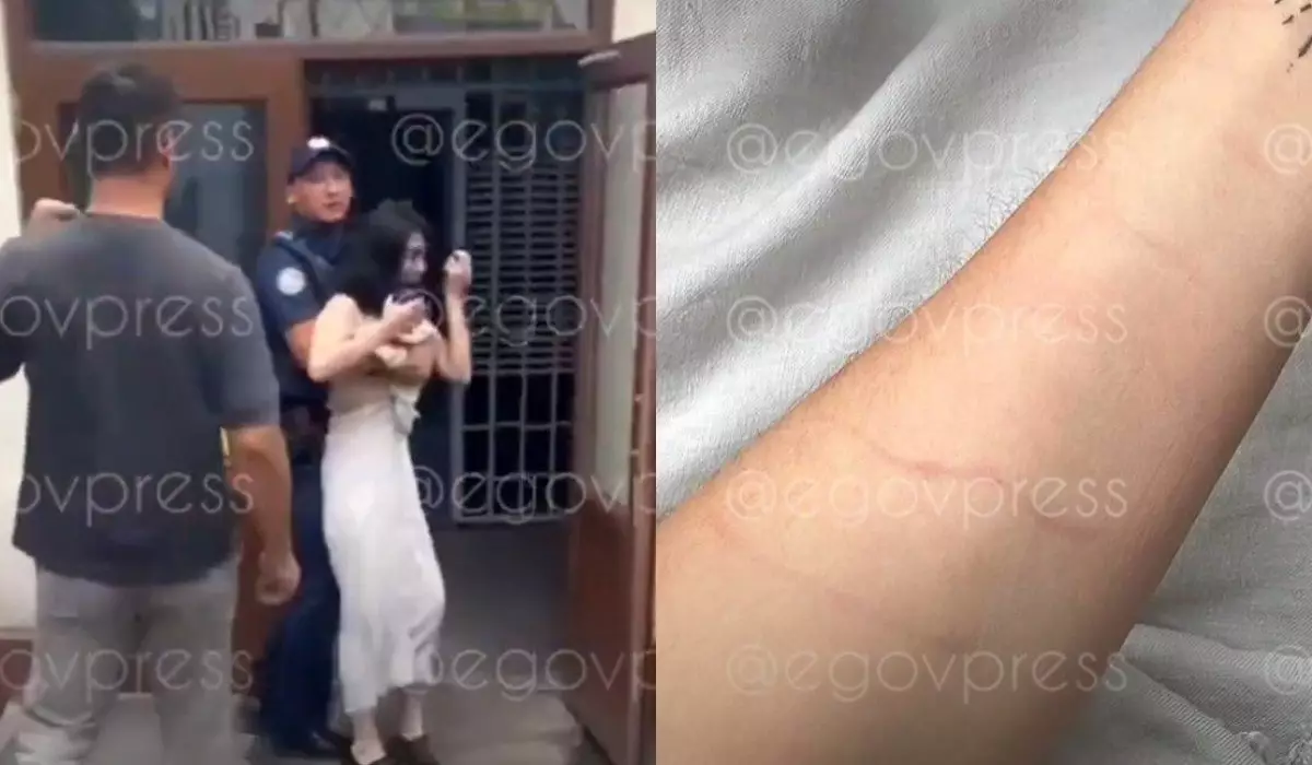 Девушку силой затащили в полицейский участок в Алматинской области (ВИДЕО)