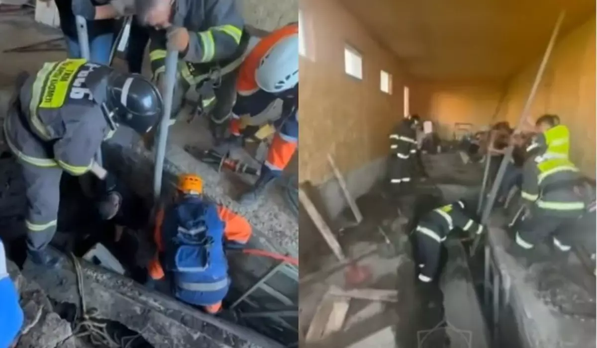 Упавшего в яму мужчину придавило бетонной плитой в Усть-Каменогорске (ВИДЕО)