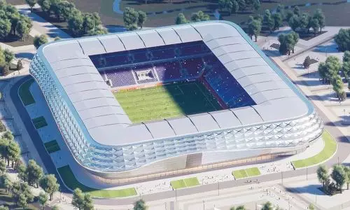 Появились фото и детали строительства рекордного стадиона в Казахстане