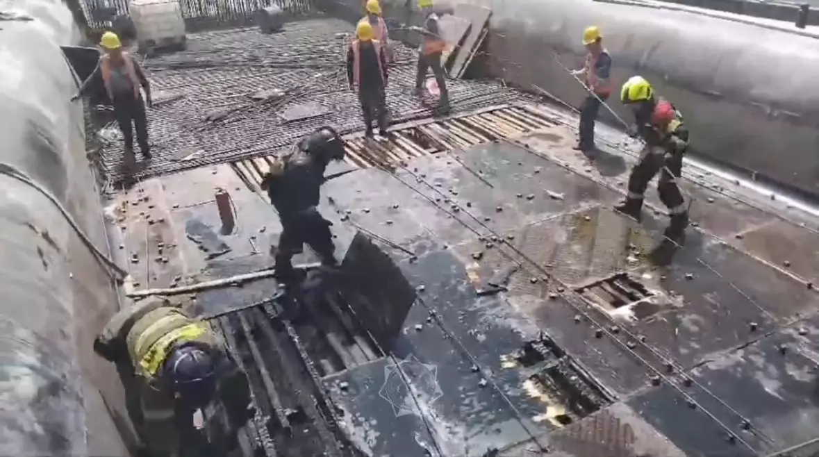 Пожар произошел на стройке LRT в Астане  