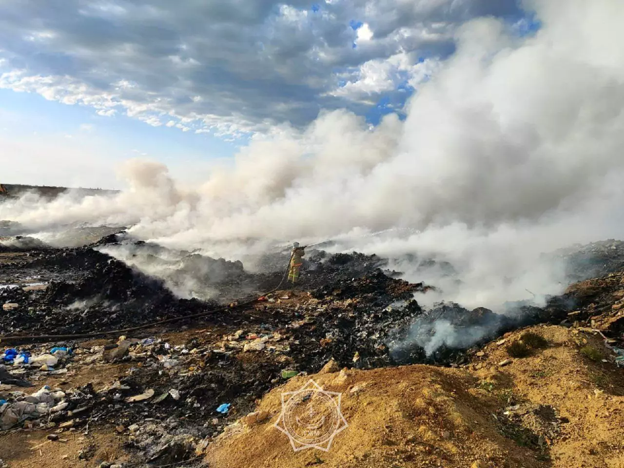 Возгорание на полигоне ТБО ликвидировали в Акмолинской области