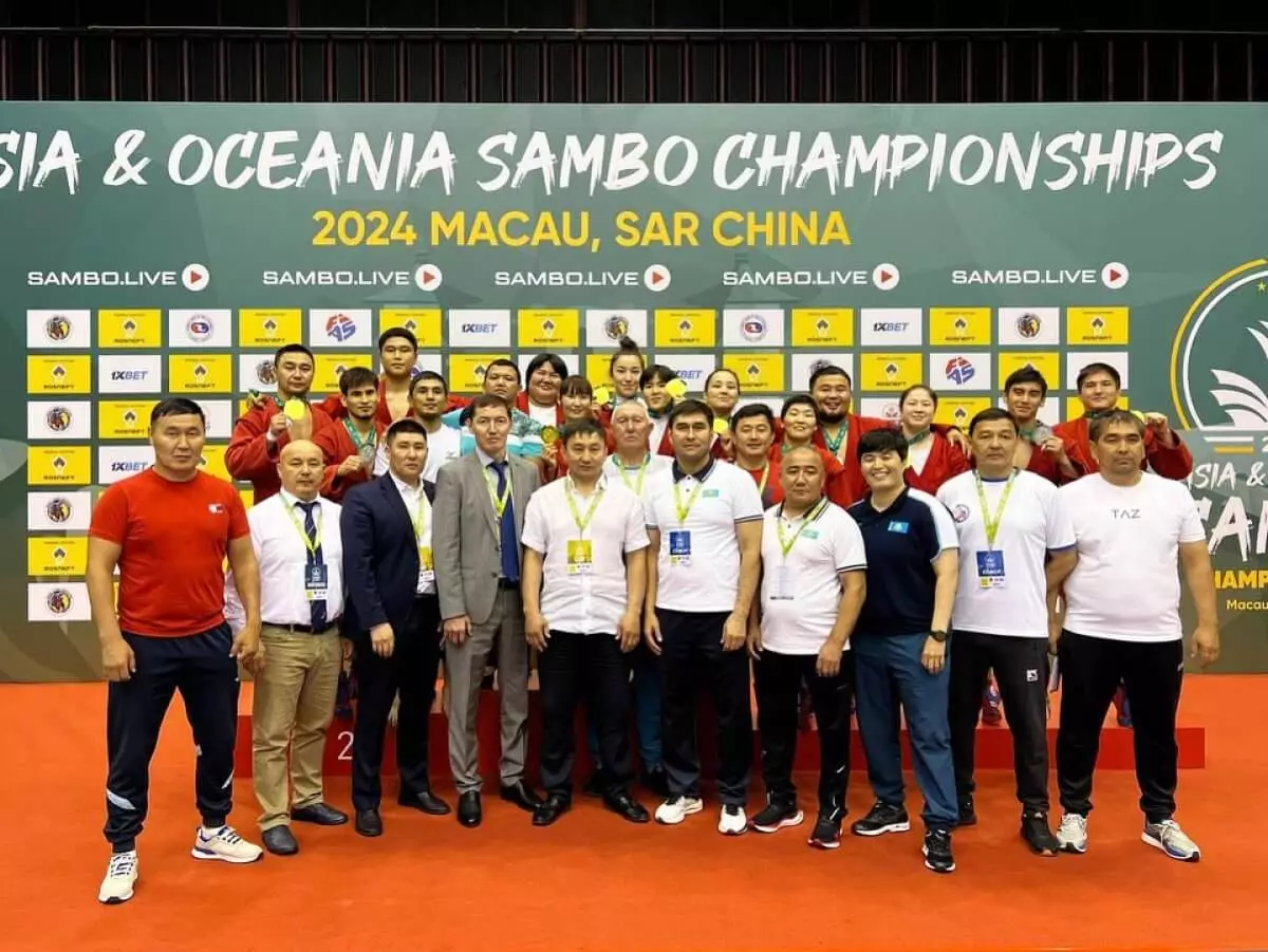 Қазақстандық самбошылар Азия чемпионатында 15 алтын жеңіп алды