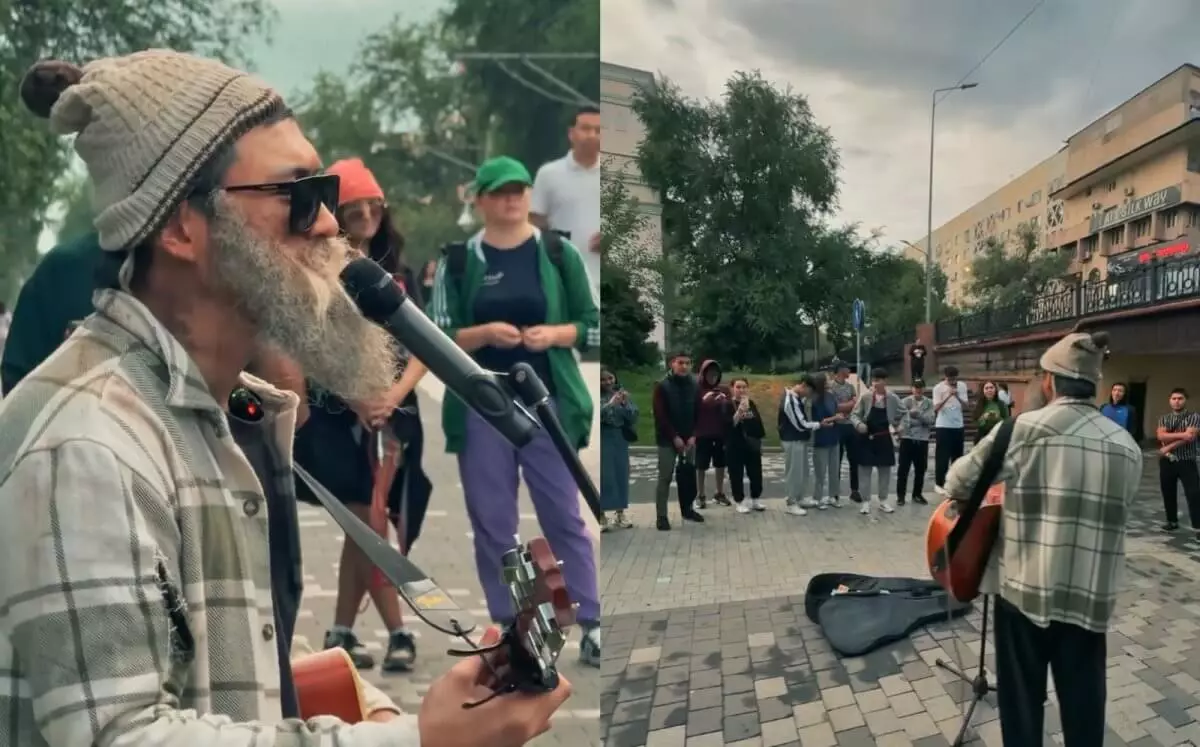 Борода и сланцы: Торегали Тореали начал подрабатывать на улицах Алматы? (ВИДЕО)