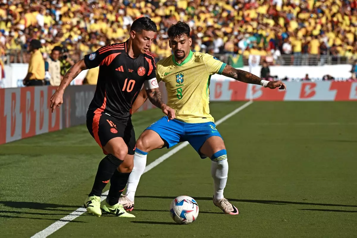Сборные Бразилии и Колумбии сыграли вничью