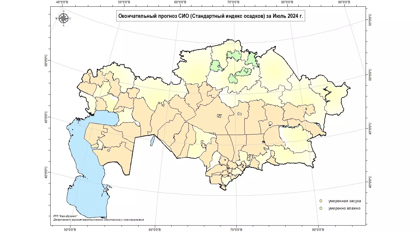 Синоптики пересмотрели прогноз по засухе на июль в Казахстане в сторону роста площади
