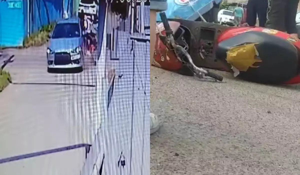 Подросток на скорости врезался в машину в Алматы (ВИДЕО)