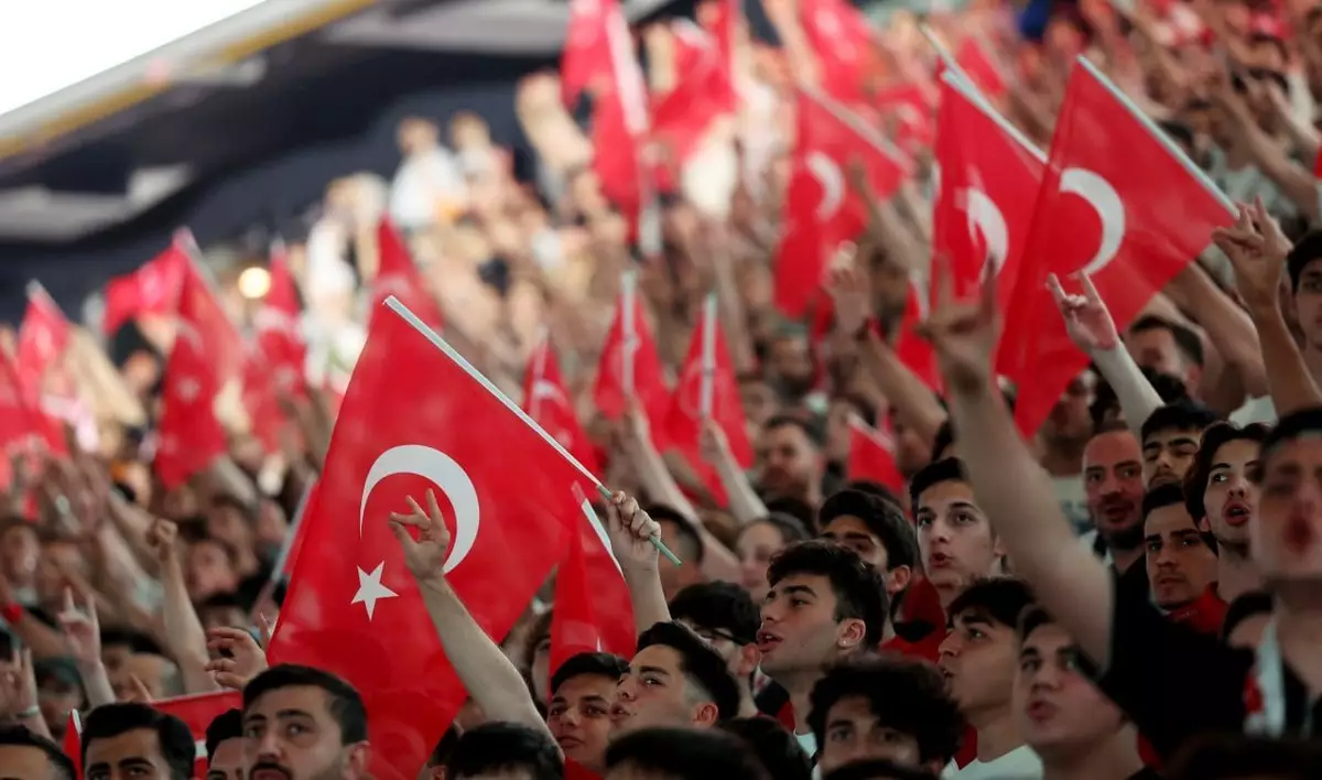 Турецкие болельщики в матче с Нидерландами массово показывали «волчий салют», за который наказали Демирала