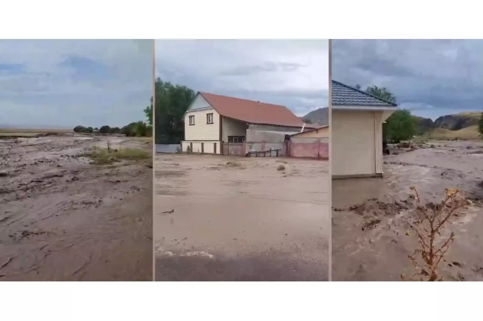 Дома и дворы подтопило в результате схода склонового стока в Алматинской области