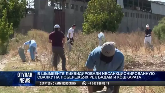 Волонтеры в Шымкенте вышли на очистку главных водных артерий города