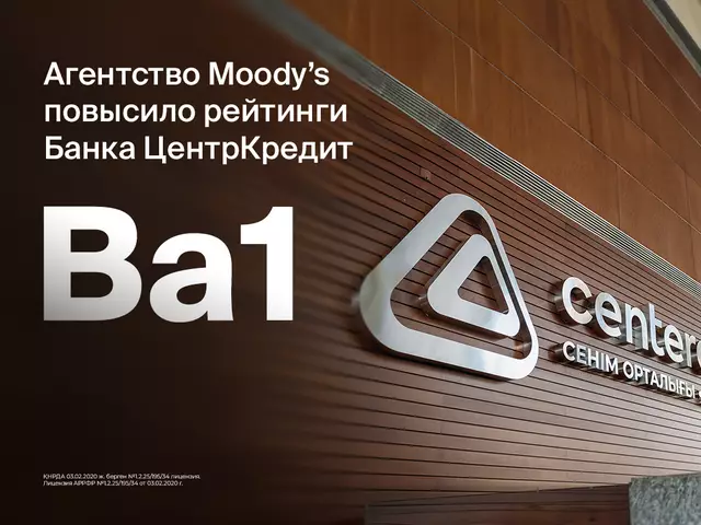 Moody’s повысило рейтинги Банка ЦентрКредит до Ba1