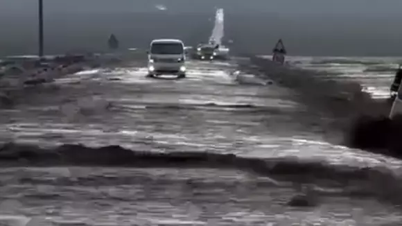 В Алматинской области дождями затопило дорогу