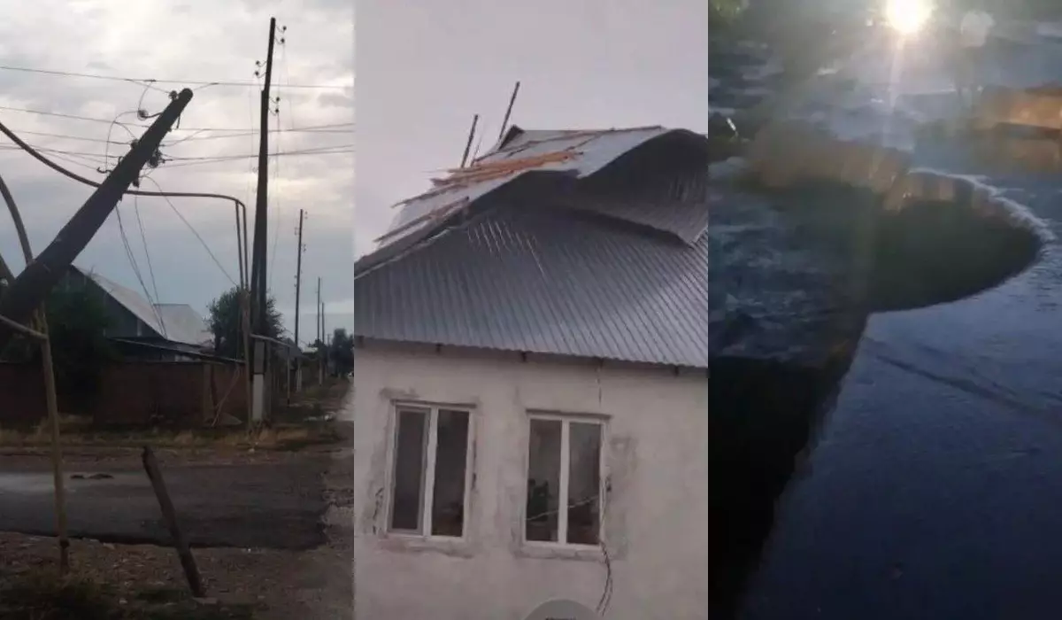 Сорвало крыши домов и сараев: что известно о последствиях урагана в Кордае