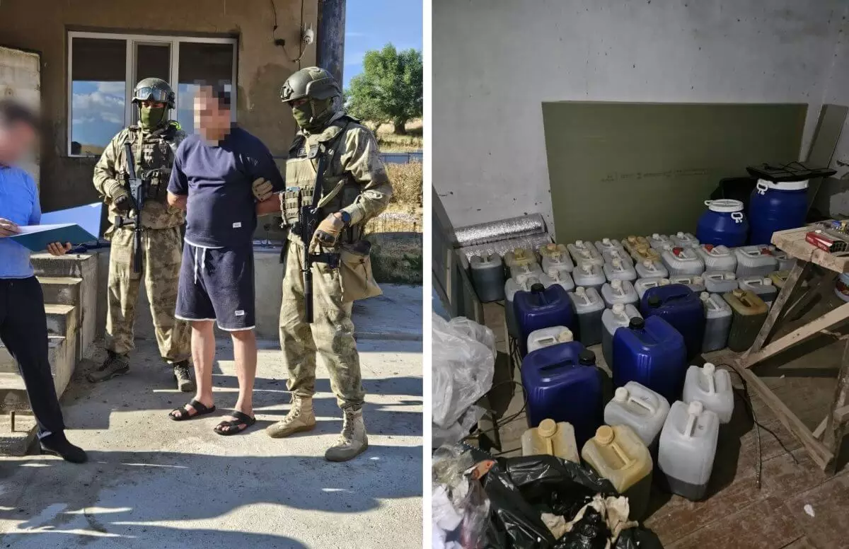 Двоих жителей Туркестанской области задержали во время изготовления наркотиков
