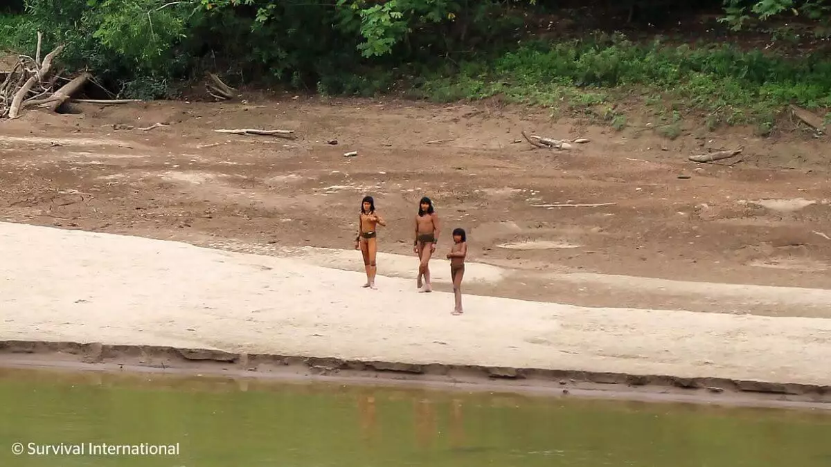 Уникальное племя, живущее в изоляции, попало на видео в Перу