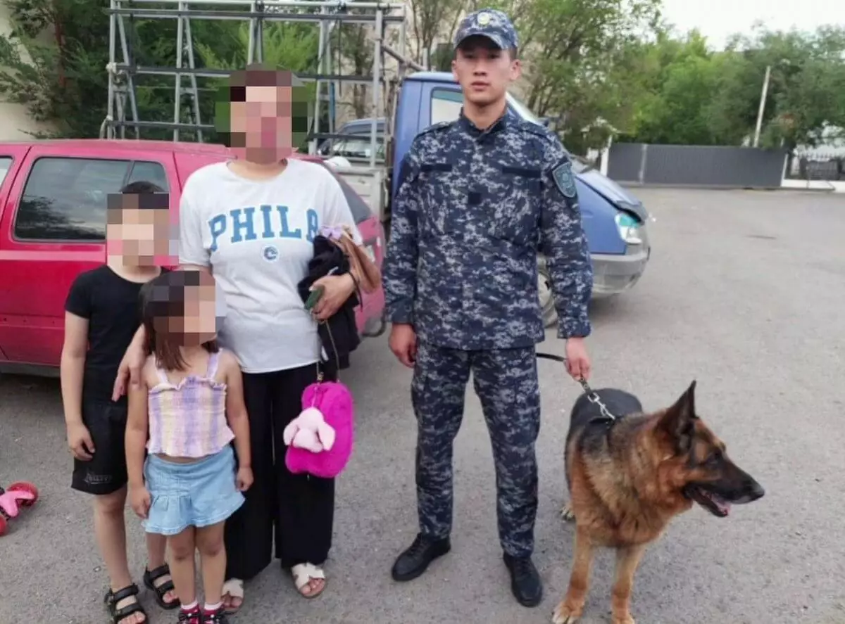 Полицейская овчарка нашла потерявшихся детей в Астане