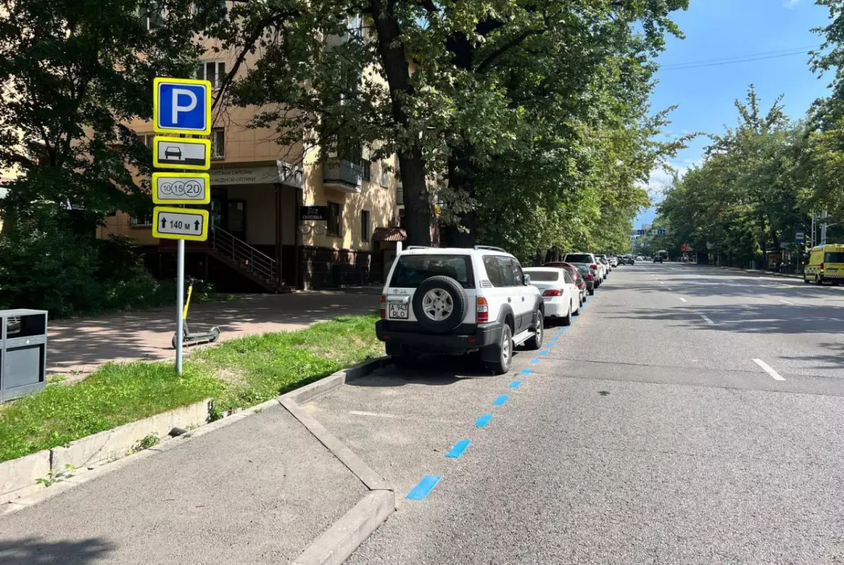 Синяя разметка появилась на дорогах в Алматы. Что она означает