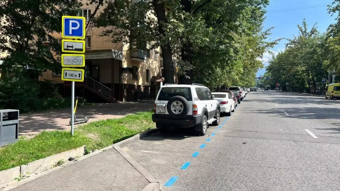 Что означает синяя разметка на улицах Алматы
