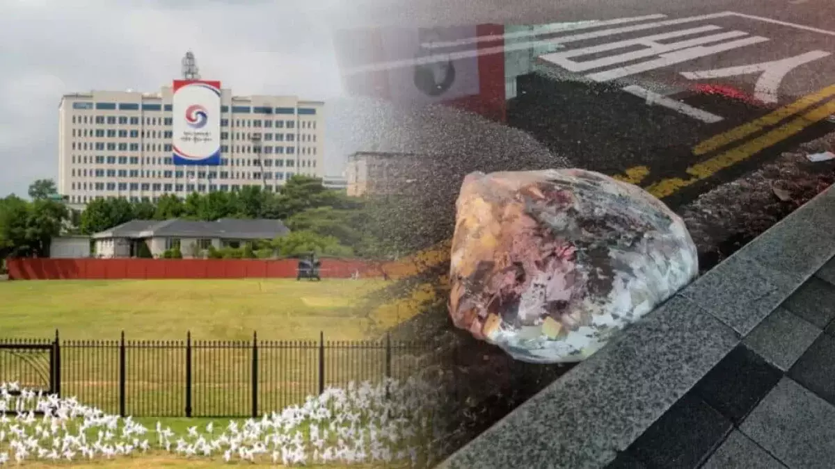 Воздушный шар с мусором и навозом из КНДР упал в резиденции президента Южной Кореи