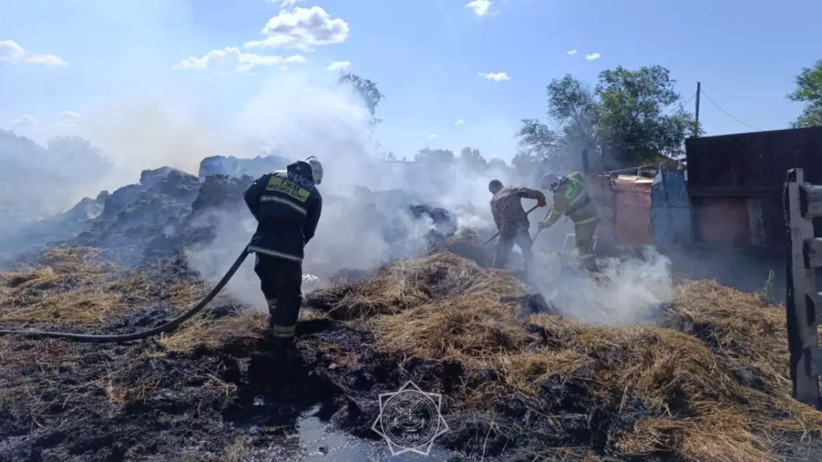 Вспыхнувшее сено едва не стало причиной крупного пожара в Актюбинской области