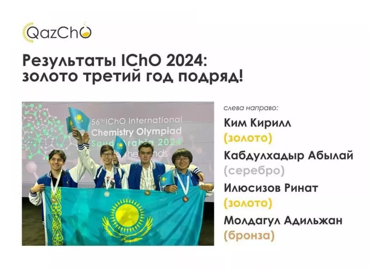 Казахстанские школьники завоевали два золота на Международной химической олимпиаде