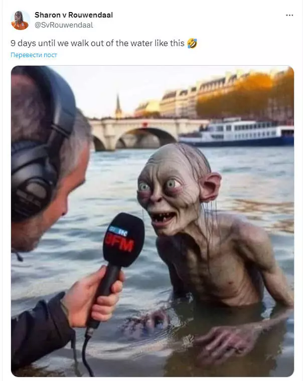 Пловчиха из Нидерландов картинкой высмеяла качество воды в Сене