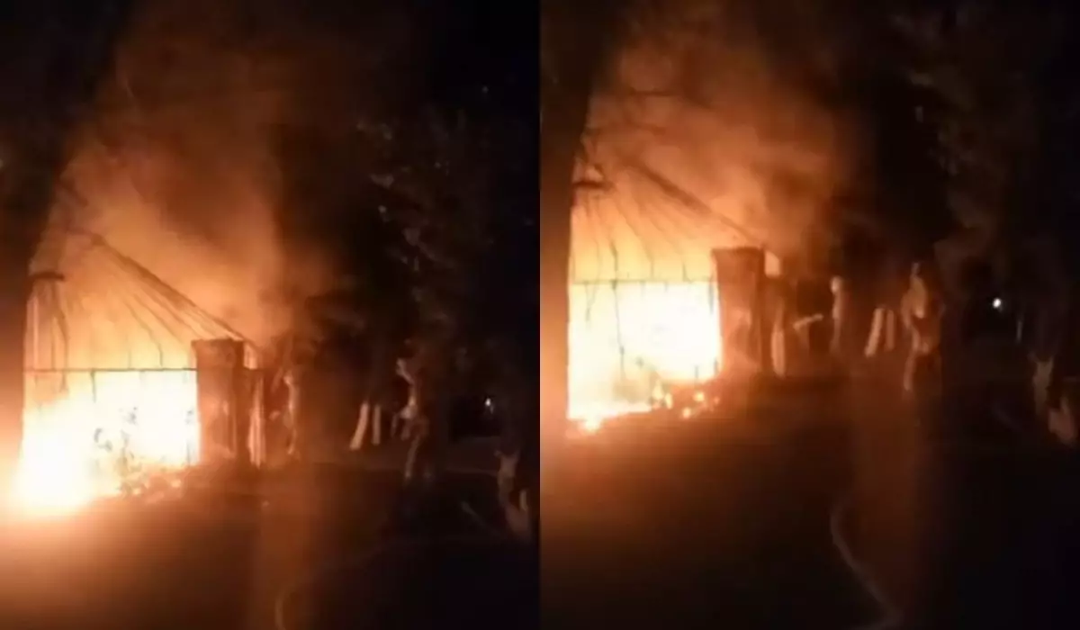 Юрта сгорела дотла в парке Аркалыка (ВИДЕО)
