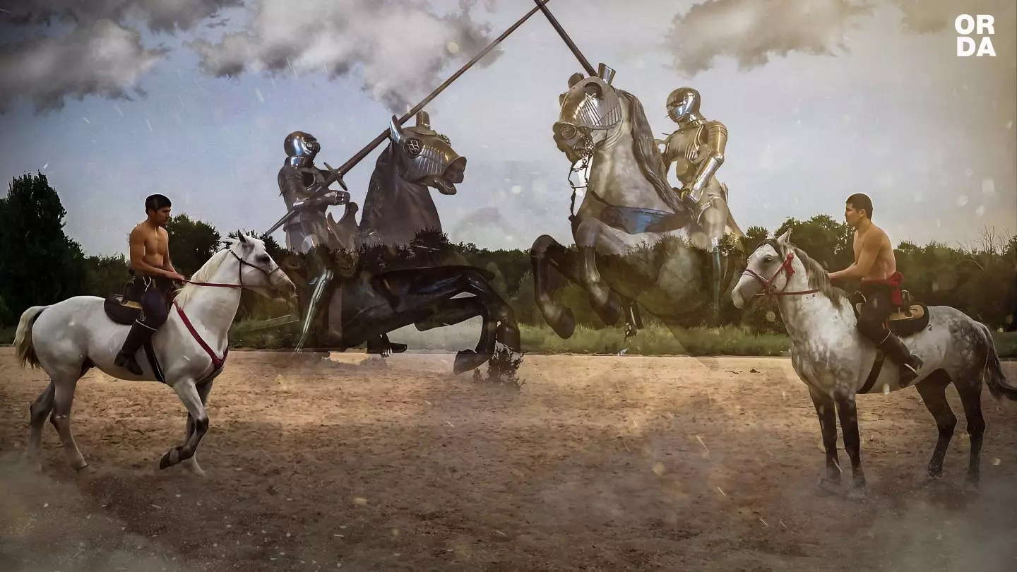 Рыцари нашего века: тренировка борьбы на конях перед V Всемирными играми кочевников
