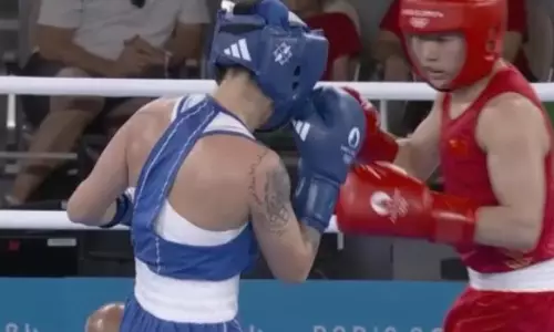 Видео разгромного боя Назым Кызайбай за финал Олимпиады-2024