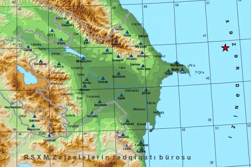 Землетрясение произошло в Каспийском море