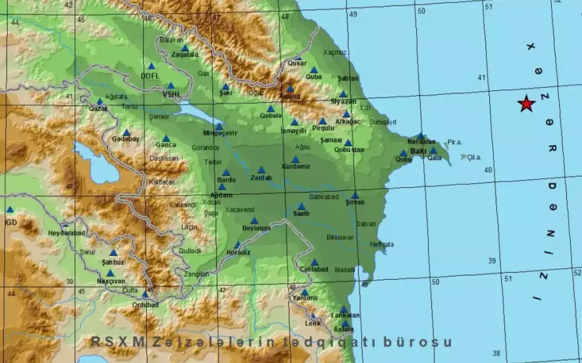 В Каспийском море произошло землетрясение