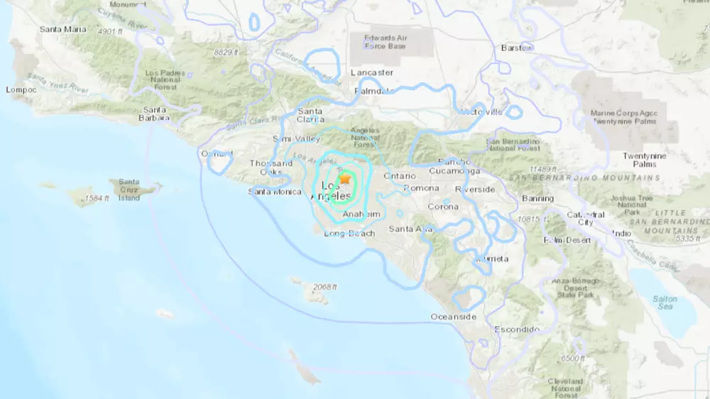 Землетрясение магнитудой 4,4 произошло вблизи Лос-Анджелеса