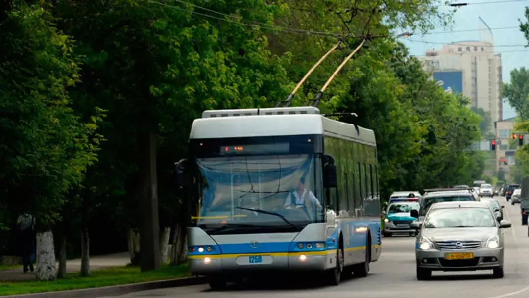 Алматыда ер адам автобус жүргізушісін қорқытып, терезесін сындырды