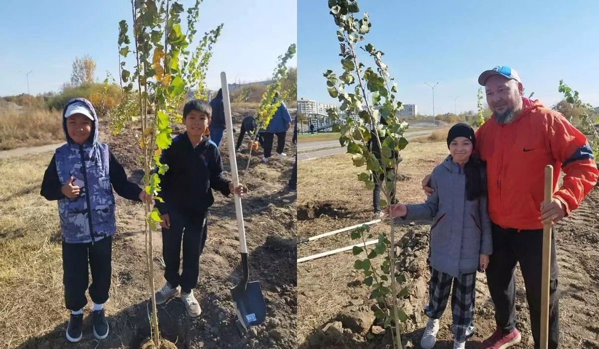 «Таза Қазақстан»: уборку парка и высадку деревьев провели в Караганде