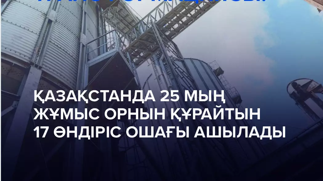 Экономикалық трансформация: Елде 17 ірі жоба ашылып, 25 мың адамды жұмыспен қамтиды