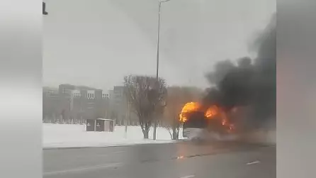 Пожар в автобусе на левом берегу Астаны полностью ликвидирован