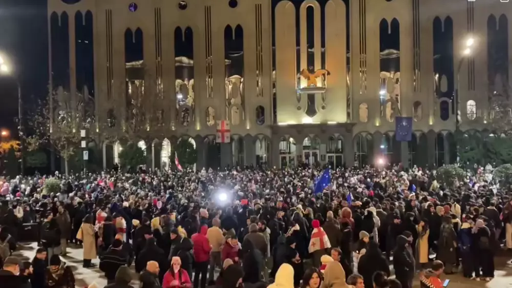 В городах Грузии начались протесты после решения властей о приостановке переговоров с ЕС: 28 ноября 2024, 23:27 - новости на Tengrinews.kz