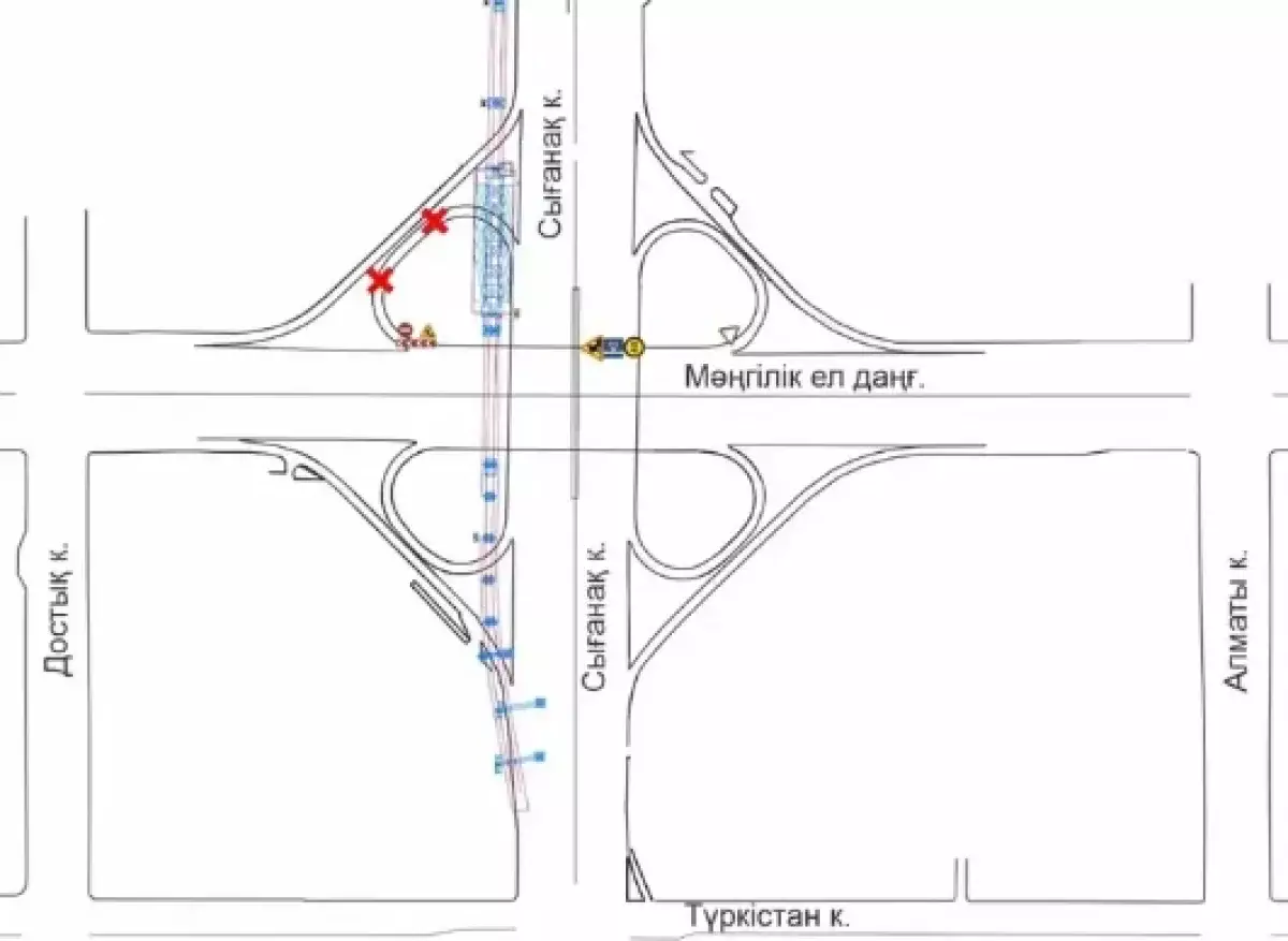 Улицу Сыганак перекроют на девять месяцев в Астане