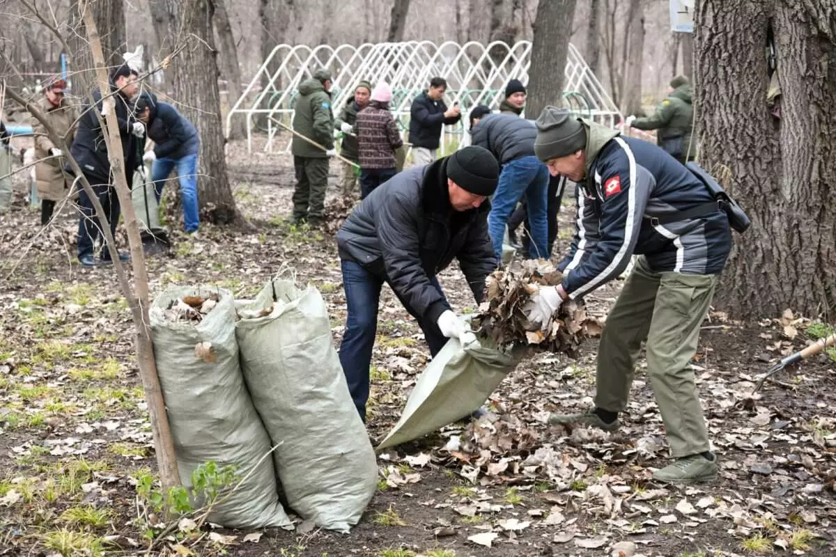 В Алматы в преддверии зимы привели в порядок рощу Баума